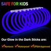112 Pcs Blue Light Up Wand Glow Sticks Party Favors 100 Glowstick Necklaces Bracelets with Connectors 12 Fiber Optic Wand for Wedding,Neon Party,July 4th, Halloween,Christmas view 4