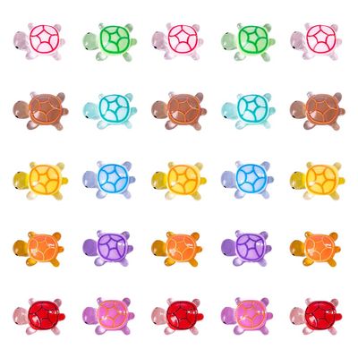 100 Pcs 1.4 x 2.1cm Small Luminous Resin Turtles Glow in The Dark Turtles Tiny Cute Figurines Mini Tortoise Statues Miniature Dollhouse Animals Micro Landscape Ornaments Decoration for Fairy Garden