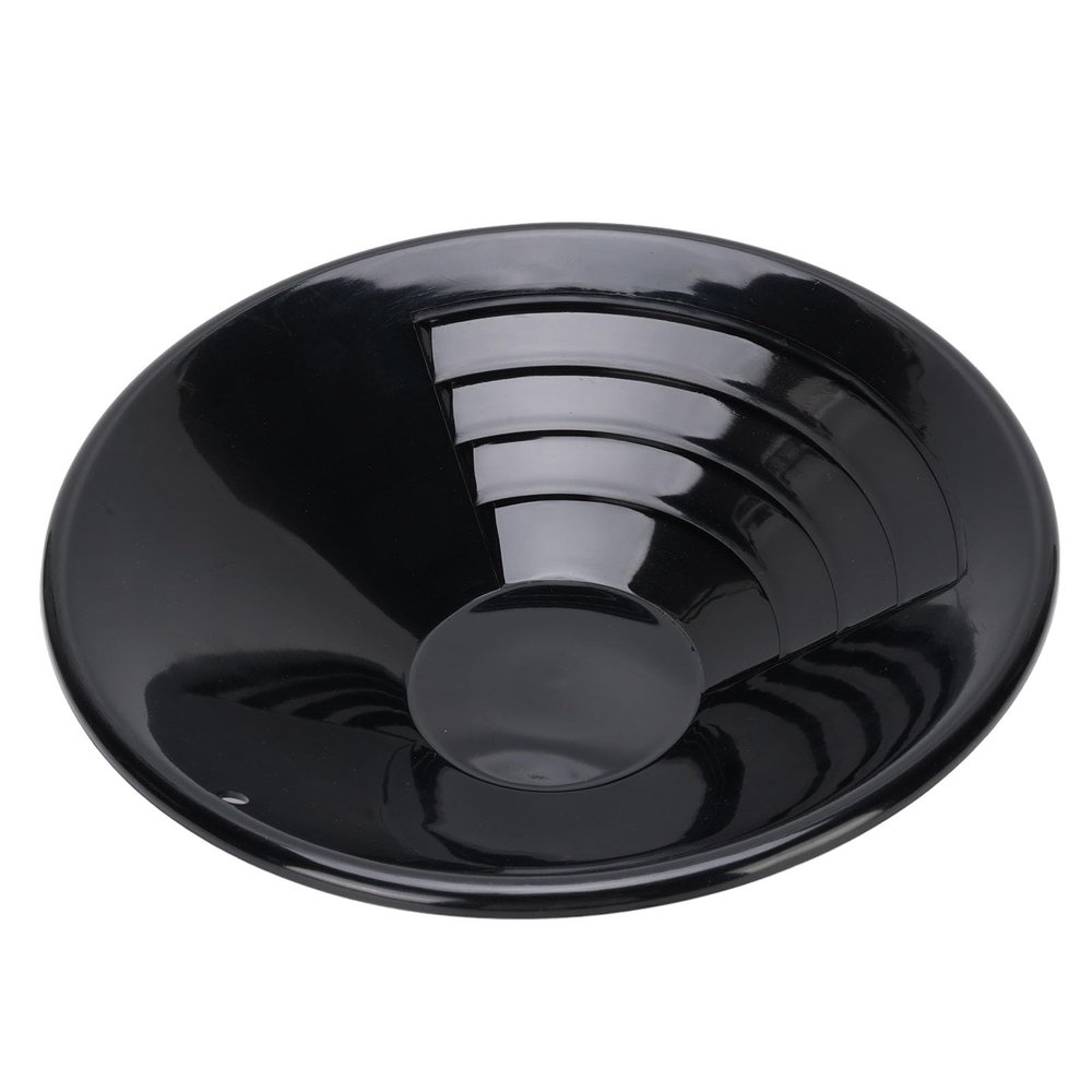 10 Inch Plastic Gold Pan, Gold Panning Kit for Kids, Learn to Pan for Gold Black Round ABS Lightweight Gold Panning Pan for Prospecting