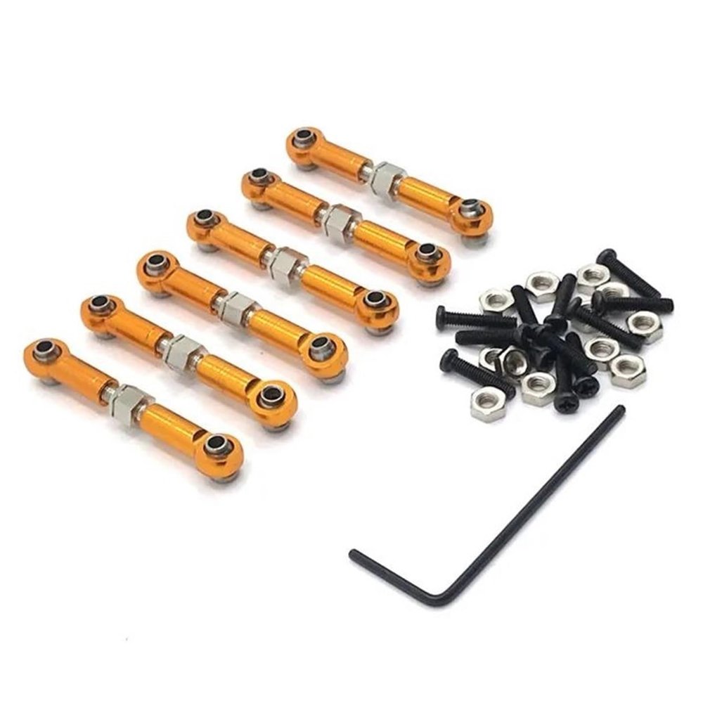 RC Upgrade Accessories for Wltoys 184011 A969 A949 A959 A979 K929 1/18 RC Car Upgrade Spare Parts Metal Linkage Pull Rod Front Rear Servo Link Tie Rod Car Accessories(Yellow)