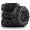 RC Spare Part Compatible with Traxxas for Slash for Arrma for Senton for Vkar 1/10 RC Car 4pcs 110mm Short Course Truck Tire Wheel Tyre 12mm Hex(Black) view 1