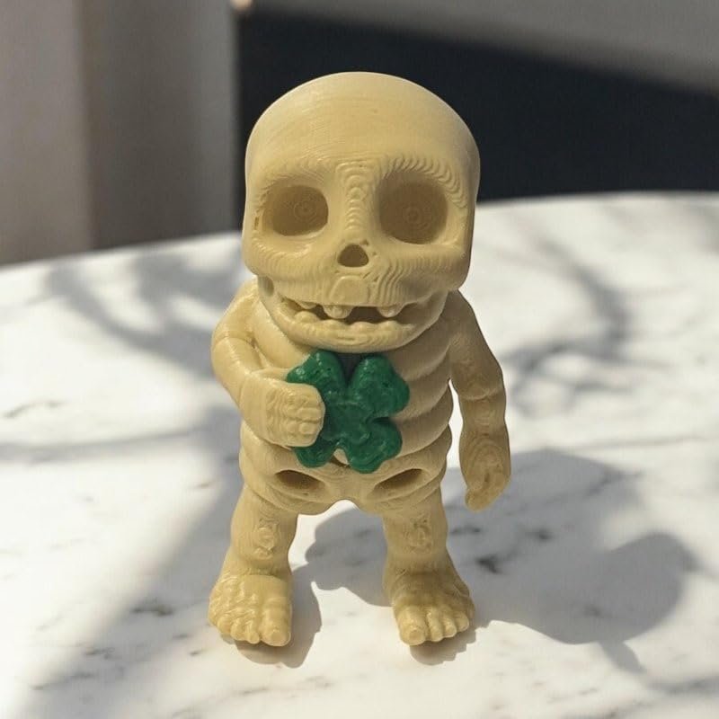 Articulated Skeleton with Clover | Home Dcor and Office Desk Toys | Autism, ADHD, Sensory | 3D Printed Gift