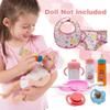 Baby Doll Accessories Magic Bottle Set - 11 Pieces Doll Feeding Pretend Playset with Disappearing Milk & Juice Bottles, Pacifiers Bowl Diaper and Bib Doll Bottle Toys set Gift for Kids Girls Ages 3+ view 4
