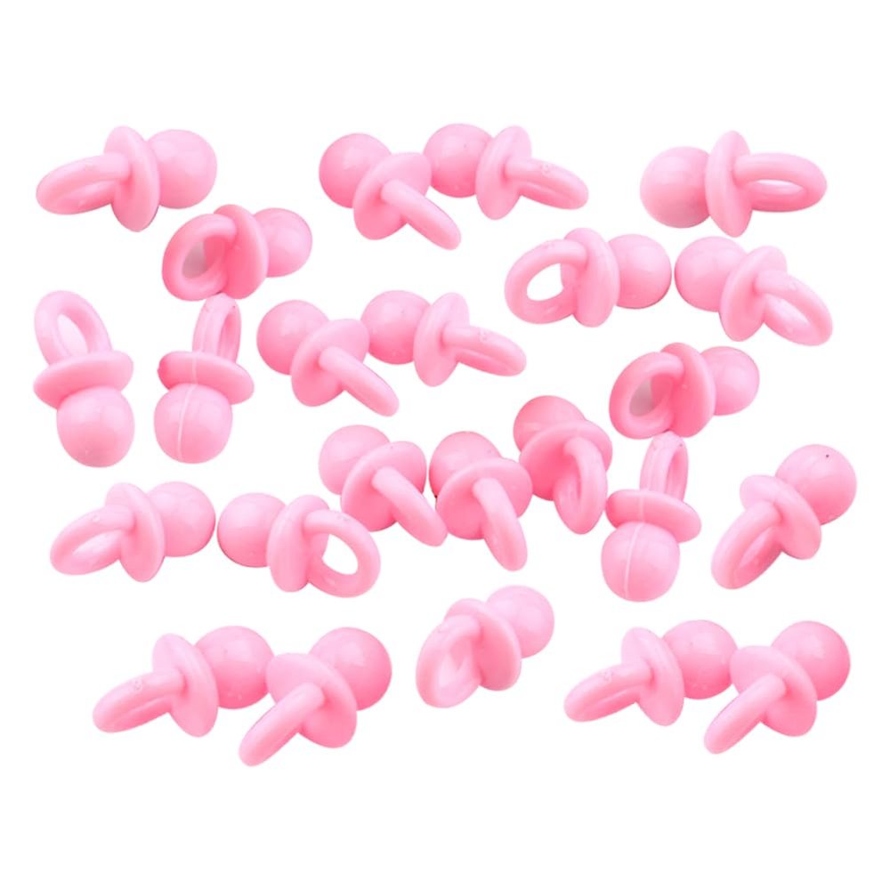 150 Pcs Small Acrylic Pacifiers Mini Baby Shower Pacifiers Cute Pacifier Charm Beads Baby Pacifier Table Scatter Gender Reveal Party Table Decorations Cream Pink