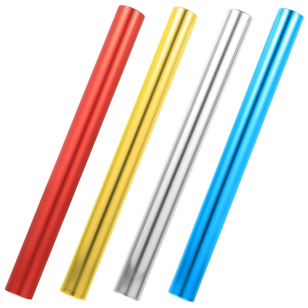 BESPORTBLE 4pcs Aluminum Electroplating Relay Baton Track Relay Stick for Boys and Girls Adults Safety