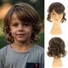 RicHyun Short Wavy Brown Kids Wig Synthetic Fluffy Boys Wig Cosplay Halloween Costume Party Use view 1
