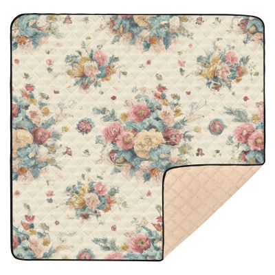 Kigai Colorful Flowers Baby Play Mat for Floor 50'' x 50'' Soft & Anti- Slip Crawling Mat Playpen Mat Waterproof Foldable Playmat for Infants, Babies, Toddlers