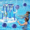 2-in-1 Pool Basketball Hoop & Ring Games with 4 Balls 12 Rings and Pump, Summer Water Outdoor Party Swimming Pool Toys Games for Kids Ages 4-8 8-12 Adult, Family Party Easter Birthday Games Toys view 3