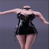 1/6 Scale Female Clothes Tight-Fitting Leather Dress for 12-inches Action Figure Body, Fashion Girl Action Figure Black Leather Package Hip Dress Clothing Costume Outfit (Lace-Up Dress) view 3