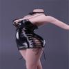 1/6 Scale Female Clothes Tight-Fitting Leather Dress for 12-inches Action Figure Body, Fashion Girl Action Figure Black Leather Package Hip Dress Clothing Costume Outfit (Lace-Up Dress) view 4