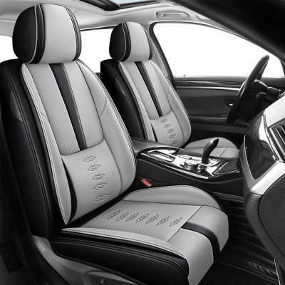 Cscevt Leather Seat Covers for Hyundai Azera 2006-2017,Premium Car Seat Covers Front Set,Waterproof Car Seat Protectors with Airbag,Comfort Interior Cover Seats for Cars(Black+Grey)