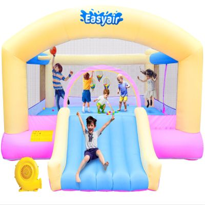Easyair Large Bounce House for Big Kids, 14.8 x 14.5 FT Inflatable Bouncer Jumper Slide with 650W Blower, Basketball Hoop, Throw Ball Game, Ball Pits