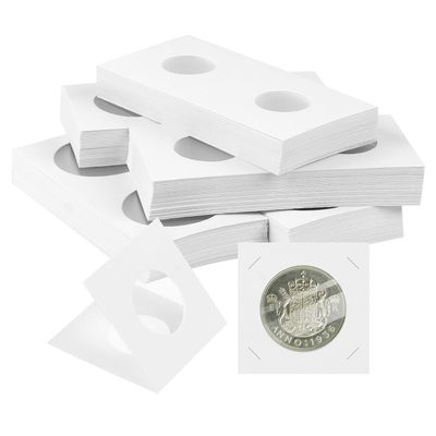 Aunifun Cardboard Coin Holders 100pcs 2" x 2" Paper Coin Flips for Coin Collection, Currency Holders for Coin Collection Supplies in 5 Sizes