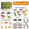 Kiddiworld Dinosaur Toys for Kids 3-5, 31PCS Realistic Plastic Dinosaur Figures with Stone&Tree&Fence in Storage Cage for Toddlers Ages 5-7, Dino Toys Gifts for 3 4 5 Year Old Boys Girls view 3
