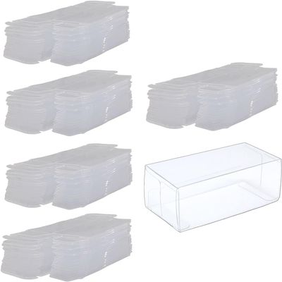 50Pcs 1/64 Scale Model Car Display Case, Model Car Exhibition Box Accessories, Transparent Toy Car Display Boxes , S, Clear