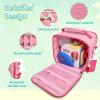 Mao Yeye Carrying Case Compatible with Little Tikes Story Dream Machine Books Starter Set, Portable Storage Bag for Story Books, Audio Play and Character with Handle and Shoulder Strap (Pink) view 4