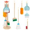 Kids Cleaning Set, Housekeeping Play Set Includes Broom Mop Duster Dustpan Brushes Rag and Organizing Stand, Cleaning Toys Gift for Toddlers Girls Boys Age 3-6, Solid Beech Wood (Blue) view 1