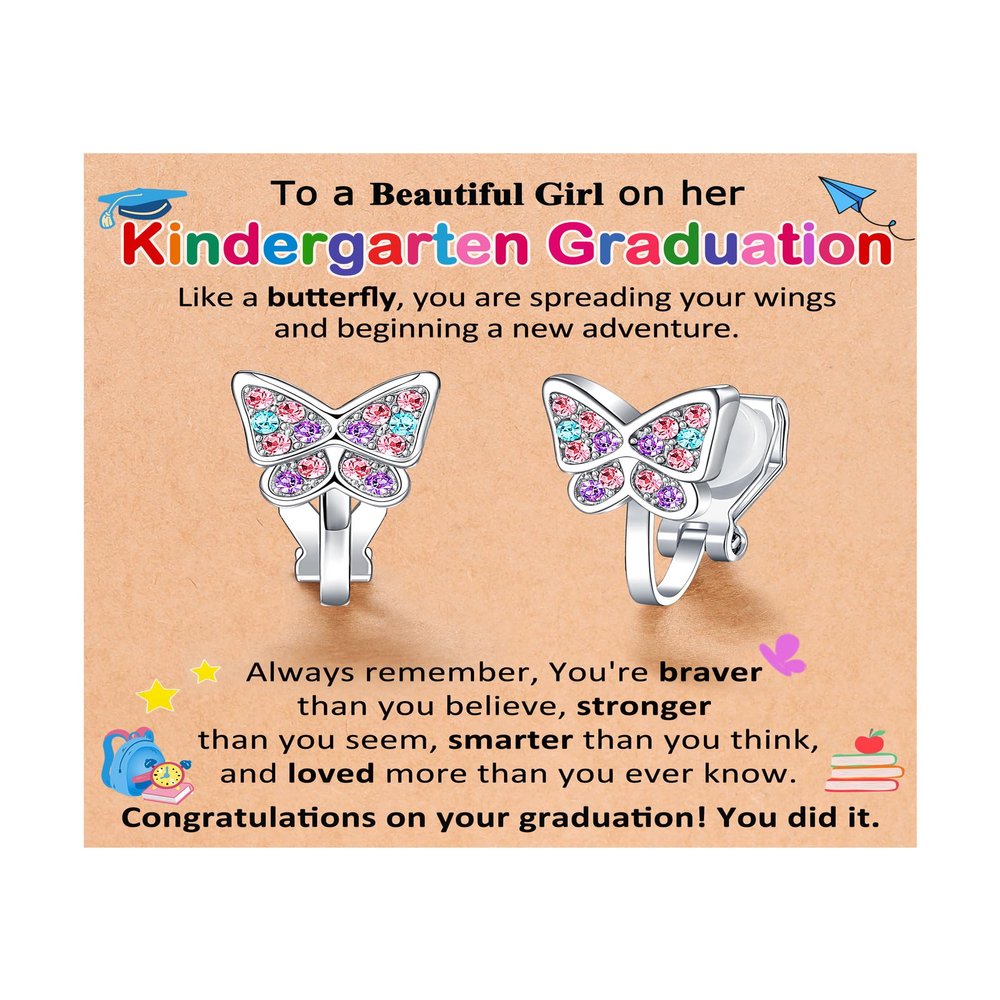 Kidbbi Best Kinder Kindergarten Graduation Gifts for Girls Kids Earrings