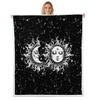 jejeloiu Boys Girls Sun and Moon Plush Blanket for Bed Sofa Couch Galaxy Sherpa Blanket Starry Sky Fleece Throw Blanket Kids Teens Bedroom Decor Baby 30"x40" view 1