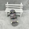 LEEFAI 34mm Pro Fingerboard Complete Set Up 34x96mm-Maples Wood Deck UV Printing Graphic 4.0 Finger Skateboard Trucks & 5 Urethane Wheels-Op3ra V3-Floral view 3