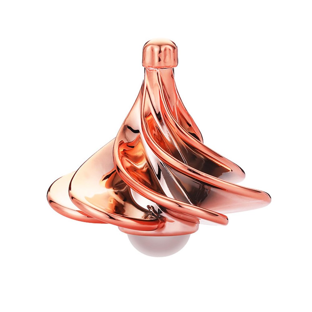 Colorful Spinning Top, Wind-Powered Gyro, Desktop Stress Relief Toy, Airflow Rotation Gyro for Relaxation (Rose Gold)
