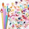 100 Pcs Mini Pencil Toppers with Capsule Toys,Cute Cartoon Pen Toppers,Filled Pencil Charms for Kids,Back to School,Student Rewards,Classroom Prizes,Gift,Vending Machine,Gumball Machine Capsules view 1