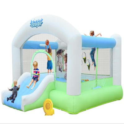 Easyair Large Bounce House for Big Kids, 14.8 x 14.5 FT Inflatable Bouncer Jumper Slide with 650W Blower, Basketball Hoop, Throw Ball Game, Ball Pits