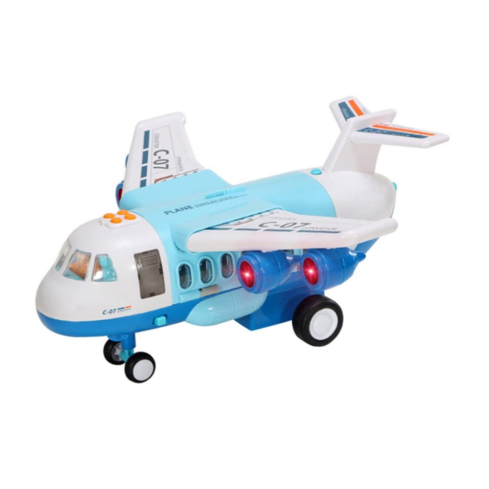 Abaodam 1Set Multifunctional Airplane Model Toy with Lighting and Music Effects Educational Intelligence Toy for Toddlers Simulating Passenger Plane Inertia and Transport Play