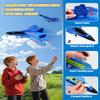 ANTSIR F22 RC Airplane Easy to Fly - 2.4GHz Remote Control Fighter Jet with Gyro Stabilizer & LED Lights, 2 Batteries Foam RC Glider for Kids Boys Adults Beginners (Blue) view 2