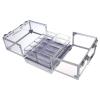 COYEUX 600Pcs Acrylic Poker Chip Case, Double Open Transparent Chip Box, with 6 Poker Chip Trays, for Family Games view 3