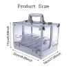 COYEUX 600Pcs Acrylic Poker Chip Case, Double Open Transparent Chip Box, with 6 Poker Chip Trays, for Family Games view 4