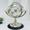 Antique Vintage Zodiac Armillary Brass Sphere Globe Wooden base Pirate's Antique Ship Nautical Sphere Globe (Silver 18 inch) view 1
