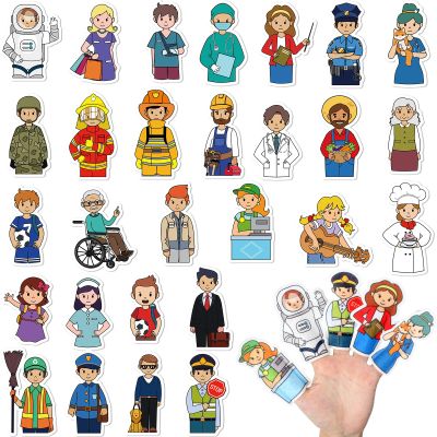 28 Pcs Community Helpers Finger Puppets Pretend Toys, People Finger Puppets Professions Multicultural Career Toy Soft Velvet Community Helper Pretend Doll for School Class Prizes Birthday Gift