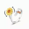 1Pc Adjustable Spinning Sunflower Anti Stress Ring for Women Fashion Jewe_tu view 1