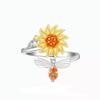 1Pc Adjustable Spinning Sunflower Anti Stress Ring for Women Fashion Jewe_tu view 2