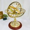 Antique Vintage Zodiac Armillary Brass Sphere Globe Wooden base Pirate's Antique Ship Nautical Sphere Globe (Brass 18 inch) view 2