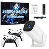 P30Plus 4k Projector Game Console, Video Game Projector with 2 Wireless Controller,Built-in 14 Emulators 36000+ Games,White view 2