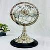 Antique Vintage Zodiac Armillary Brass Sphere Globe Wooden base Pirate's Antique Ship Nautical Sphere Globe (Silver 15 inch) view 2