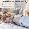 Tiny Land Kids Play Tunnel Tent for Toddlers, 69" x 18" Foldable Crawl Toys for Baby, Indoor & Outdoor Pop Up Dog Tunnel with Breathable Mesh (Blue) view 4