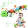 AWOTOY Baby Toys 0-6-12 Months,Musical Caterpillar Stuffed Animals Activity Infant Toys with Crinkle,Rattles,Mirror&Pull String,Muti-Sensory Toys Gifts for Newborn Tummy Time,Green,Knot prolegs view 1