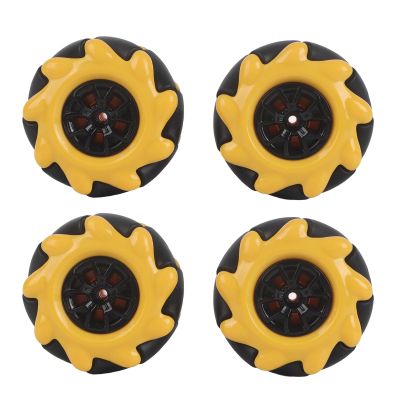 AYNEFY 48Mm Diameter for Smart Car, Mecanum Wheels 48Mm Four Way Drive, Mecanum for Smart Car, Four Way Drive, for Motors, Compatible with Building Blocks, with Running (Two Pairs)