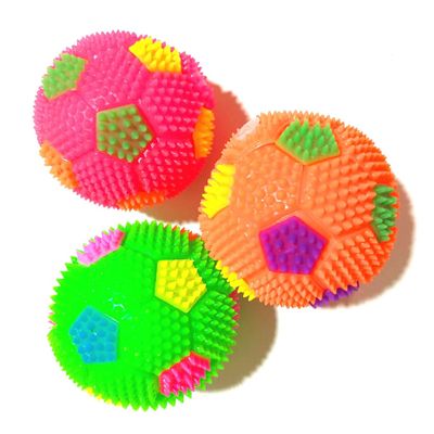 KICHOUSE 2pcs Elastic Football Massage Flashing Sounds Sensory Toy for Boys and Girls for Playtime and Parties Random Colors