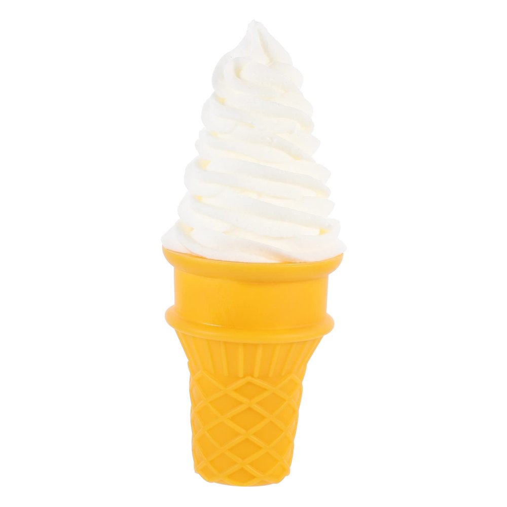 BESTonZON Fake Ice Cream Model Realistic Artificial Dessert Prop for Photography and Display Imitation Ice Cream Cone for Food Samples and Decorative Use Adorable White Design