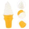 BESTonZON Fake Ice Cream Model Realistic Artificial Dessert Prop for Photography and Display Imitation Ice Cream Cone for Food Samples and Decorative Use Adorable White Design view 3