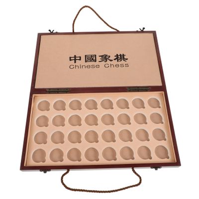 HEMOTON Wooden Xiangqi Chess Board Elegant Dual-Function Storage Travel Set for Adults and Boy Girl Portable Design for Chinese Chess Enthusiasts
