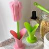2PCS Sponge Cleaning Brush, Long Handle Grip Cup Brushes, Portable Cup Scrub for Coffee Mugs Winebottle Baby Bottles (Pink) view 3