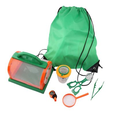 DECHOUS 7pcs Portable Insects Observation Kit Telescope Magnifying Lens for Boy Girl for Camping Outdoor Adventures Green