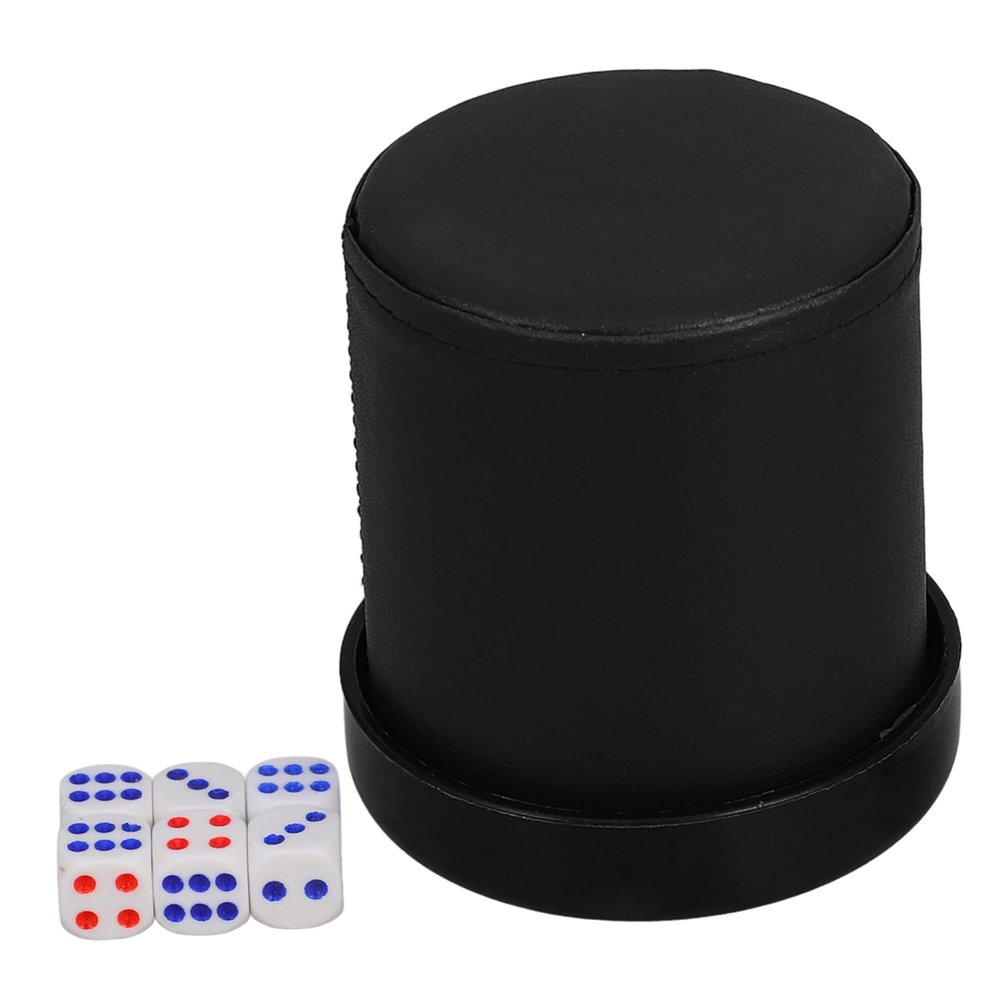 Alipis 1set Noise Reduction Dice Cup with Lid Compact Interior Reusable Game Accessory for Parties Gatherings Includes Dice for Farkle Casual Games