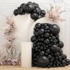 108Pcs Black Double Stuffed Balloons Different Size, 18/12/10/5 inch Matte Black Balloons Garland Arch kit for Graduation Halloween New Year Anniversary Birthday Halloween Party Decoration view 1