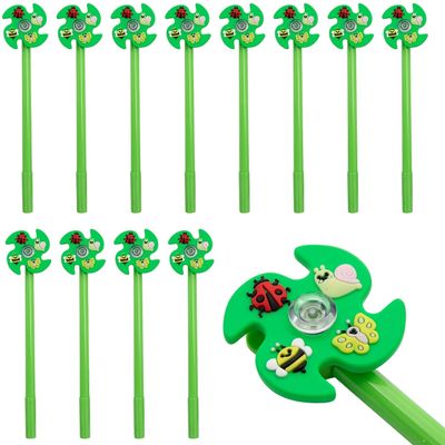Fun Express 8" Spinning Green Pinwheel Topper Fidget Pens - 12 Pieces